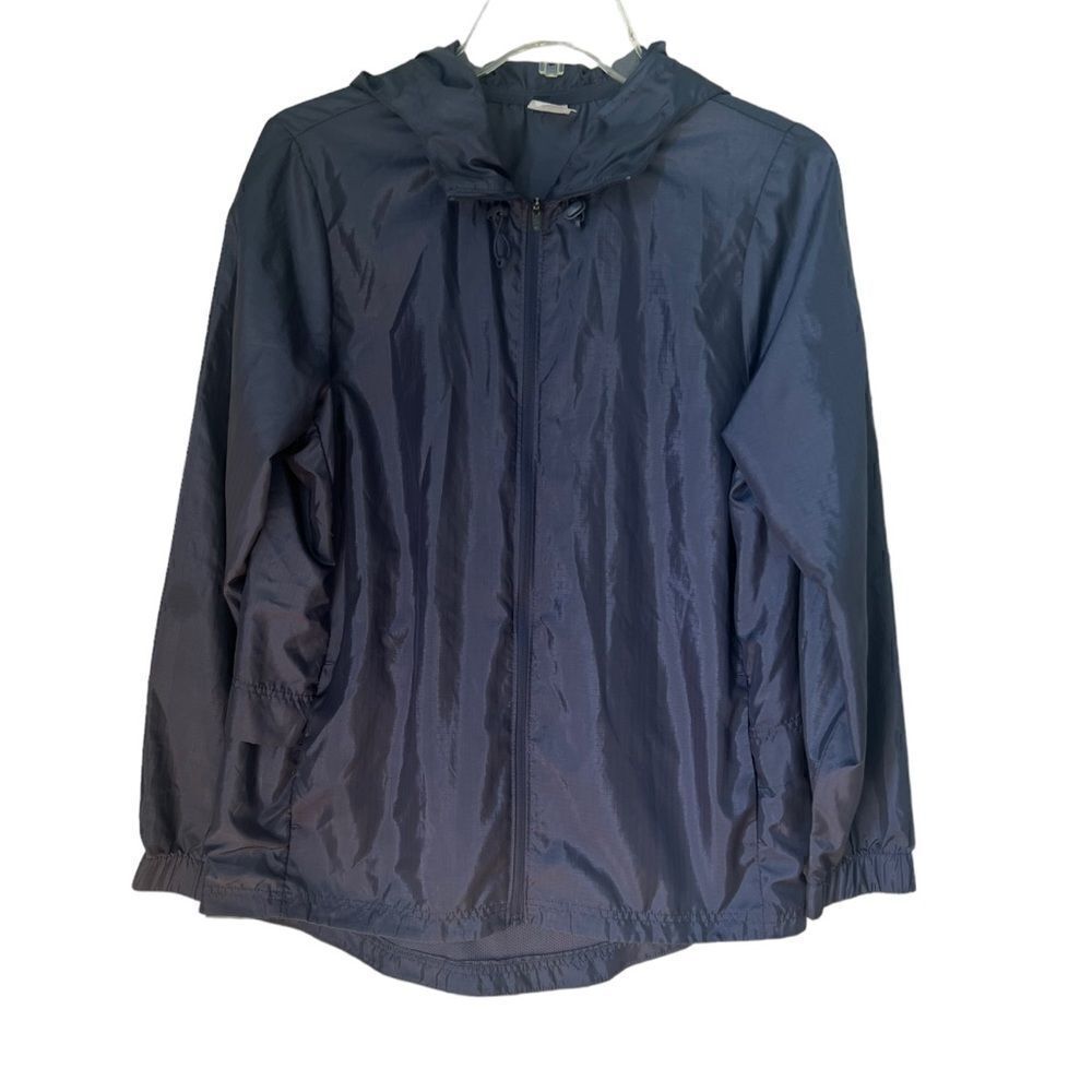 Avía Women's Blue lightweight Hoodie Windbreaker Jacket sz S